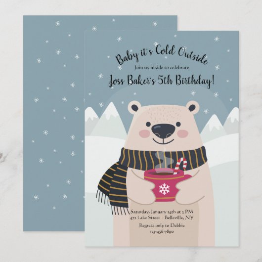 Invitation de l'ours d'hiver (Devant / Derrière)