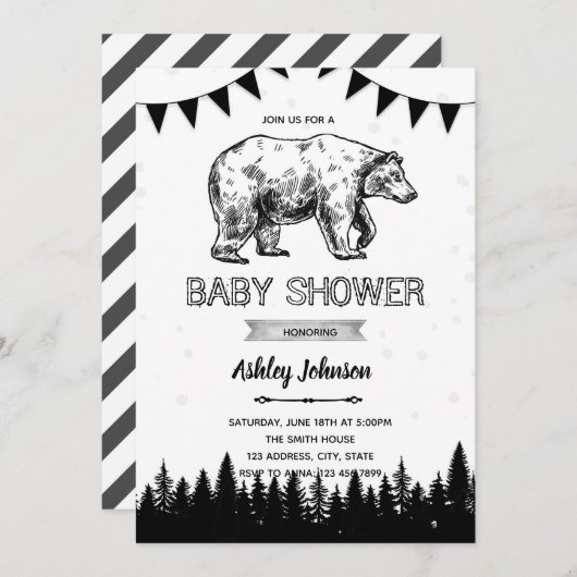 Invitation de l'ours noir (Devant / Derrière)