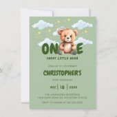 Invitation de l'ours pour le premier anniversaire (Devant)