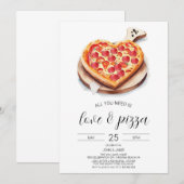 Invitation de Love & Pizza, Shower de fiançailles (Devant / Derrière)