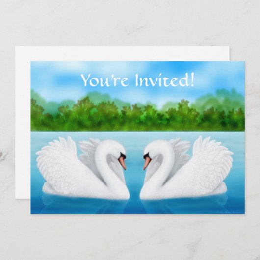 Invitation de Love Swans (Devant / Derrière)