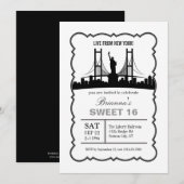 Invitation de l'Sweet sixteen de New York (Devant / Derrière)