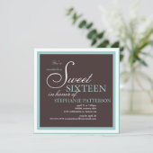 Invitation de l'Sweet sixteen Turquoise (Debout devant)