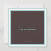 Invitation de l'Sweet sixteen Turquoise (Dos)