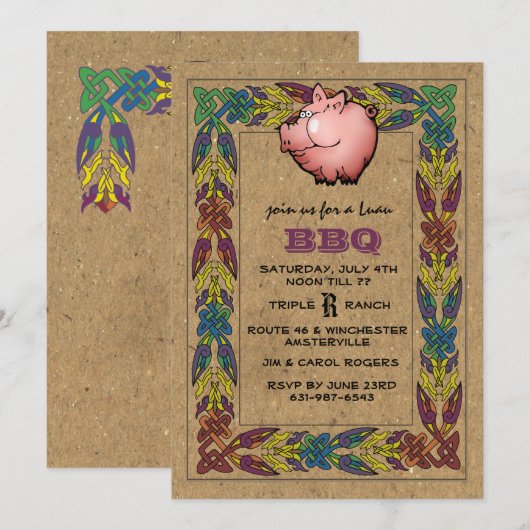 Invitation de Luau (Devant / Derrière)