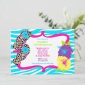 Invitation de Luau de fête d'anniversaire (Debout devant)