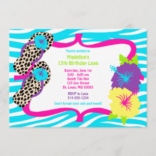 Invitation de Luau de fête d'anniversaire