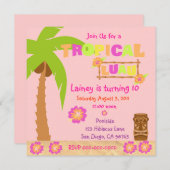 Invitation de Luau Tropical (Devant / Derrière)