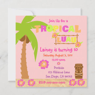 Invitation de Luau Tropical