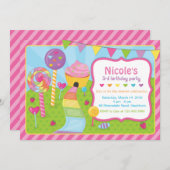 Invitation de lucette/invitation de Candyland (Devant / Derrière)