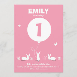 Invitation De Lucy : BUNNY BALLOON Anniversaire de enfant ro