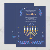 Invitation de Lumière de Hanukkah (Devant / Derrière)