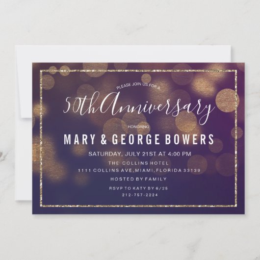 Invitation de lumières d'anniversaire de mariage - (Devant)