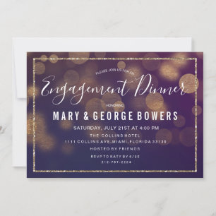Invitation de lumières de dîner de fiançailles de