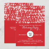 Invitation de lumières de Noël de vacances rouges  (Devant / Derrière)