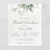 Invitation de luncheon de mariage aux feuilles d'e (Devant)