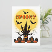 Invitation de Lune Épouvantable d'Halloween (Debout devant)