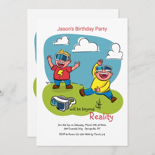 Invitation de lunettes de simulation (Devant / Derrière)