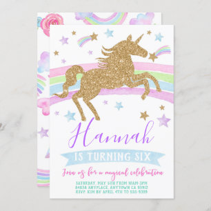 Invitation de l'Unicorne à la fête d'anniversaire