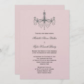 Invitation de lustre argenté et blanc (Devant / Derrière)