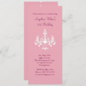 Invitation de lustre du 21e anniversaire (rose) (Devant / Derrière)