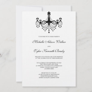 Invitation de lustre noir et blanc