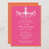 Invitation de lustre rose et orange (Devant / Derrière)