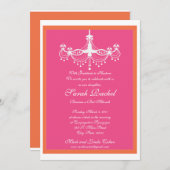 Invitation de lustre rose et orange (Devant / Derrière)