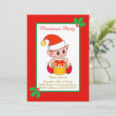 Invitation de lutin de Noël mignon (Debout devant)