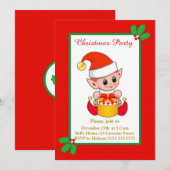 Invitation de lutin de Noël mignon (Devant / Derrière)