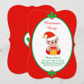 Invitation de lutin de Noël mignon (Devant / Derrière)