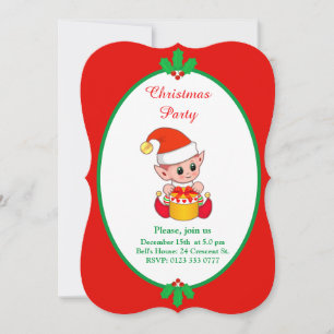 Invitation de lutin de Noël mignon