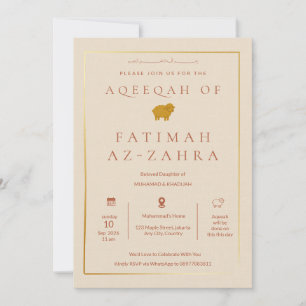 Invitation de luxe dorée beige pour la cérémonie A