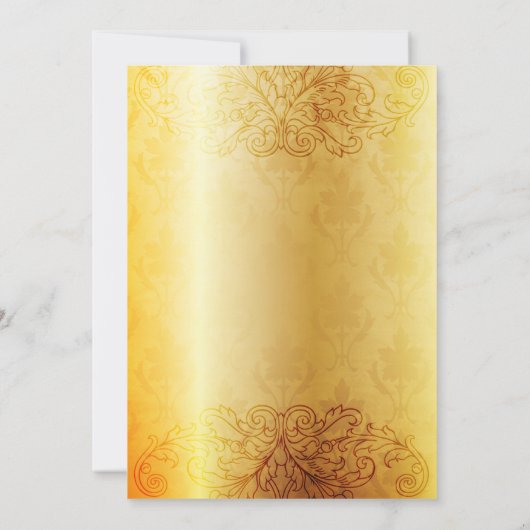 Invitation de luxe dorée pour célébration de soiré (Dos)