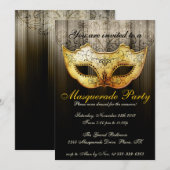 Invitation de luxe dorée pour célébration de soiré (Devant / Derrière)