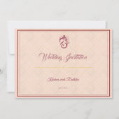 Invitation de luxe ethnique pour mariage indien (Dos)