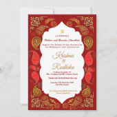 Invitation de luxe ethnique pour mariage indien hi (Devant)