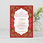 Invitation de luxe ethnique pour mariage indien hi (Debout devant)