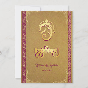 Invitation de luxe hindou Ganesha pour mariage ind