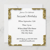 Invitation de luxe pour anniversaire avec rose ros (Dos)