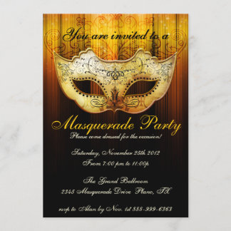 Invitation de luxe pour célébration de soirée masq