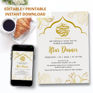 Invitation de luxe pour Iftar de Ramadan avec arch
