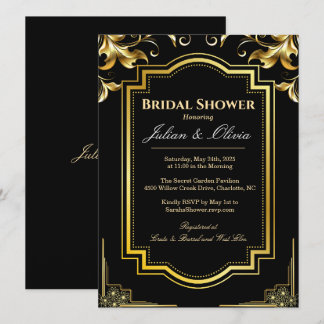 Invitation de luxe pour la douche de la mariée noi