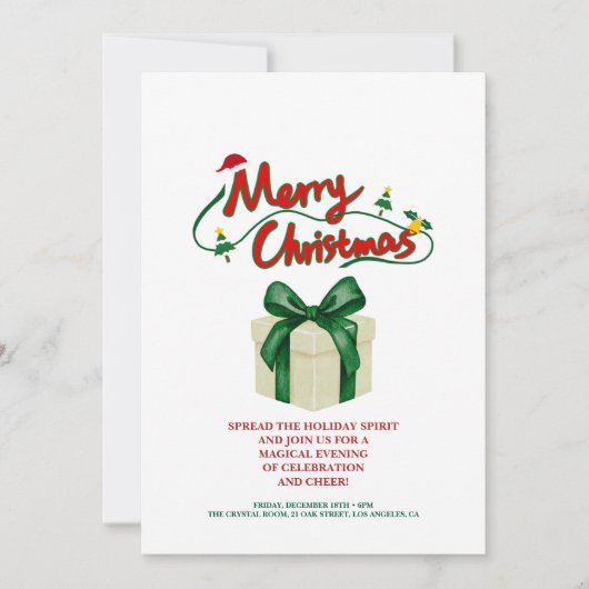 Invitation de luxe pour la fête de Noël (Devant)