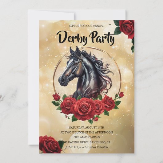 Invitation de luxe pour la fête du Derby du Kentuc (Devant)