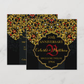 Invitation de luxe pour le 50e anniversaire noir r (Devant / Derrière)
