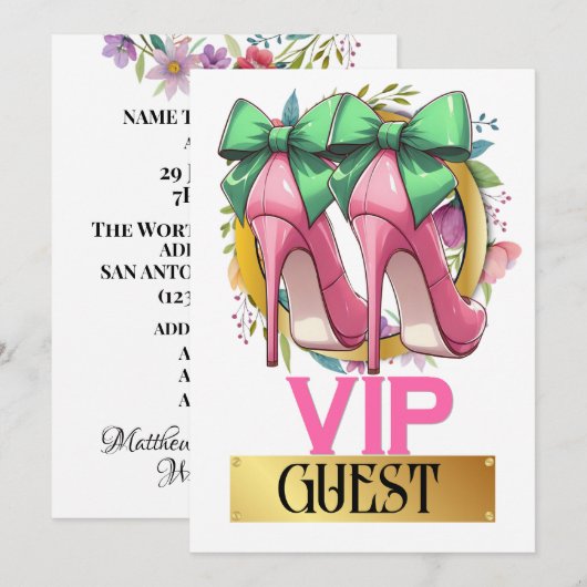 Invitation de luxe pour les invités VIP aux Pretty (Devant / Derrière)