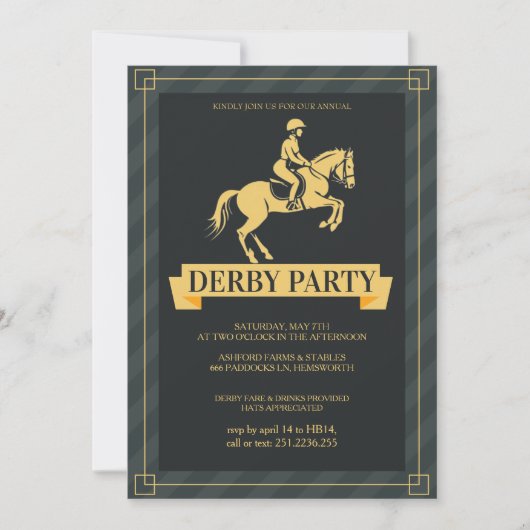 Invitation de luxe pour une soirée Kentucky Derby (Devant)