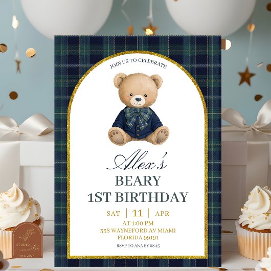 Invitation de luxe préparatoire pour le 1er annive