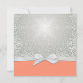 Invitation de luxe Ribbon Silver/Coral Mariage dam (Dos)